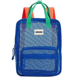 Custom Heavy Duty Semi-Transparent Mesh Kids Backpack See Through Student Backpack Net Bookbag for School Kids Swimming Beach