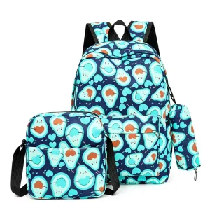 Custom Logo 3pcs Kids School Bag Set Boys Girls Backpack with Lunch Box and Pencil Case OEM