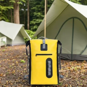 Custom Logo 500D PVC Tarpaulin 30L Roll Top Water Resistant Hiking Backpack Men Outdoor Camping Mountain-climbing Activities