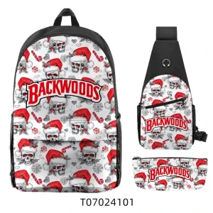 Custom Logo Backwoods Gym Hiking Oxford Backpack Colorful School Bag Geometric Design PVC Factory Outlet Other Features