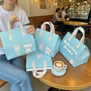 Custom Logo Biodegradable Non Woven Thermal Food Cooler Backpack Bag Waterproof Insulated for Supermarket Exhibition Use