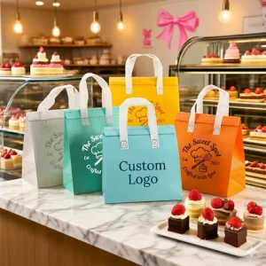 Custom Logo Brand Size Laminated Eco Friendly Biodegradable Non Woven Reusable Shopping Tote Bag Thermal Bag