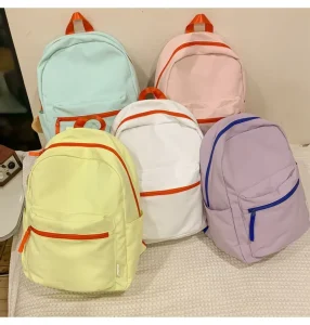 Custom Logo Cute Fashion Candy Colors Student School Bag Kids Backpack Pack School Bag
