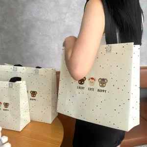 Custom Logo Eco Friendly Heat Bonding Non Woven Reusable T Shirt Style Tote Bag Customizable Size Digital Printing