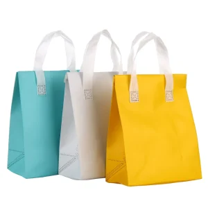 Custom Logo Eco Friendly RPET Non Woven Reusable Grocery Tote Bags Durable Laminated Polypropylene for Food Cake for Shopping