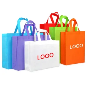 Custom Logo Food Grade Non Woven Reusable Tote Shopping Bag Eco Friendly for Mailing Clothes Socks Promotional