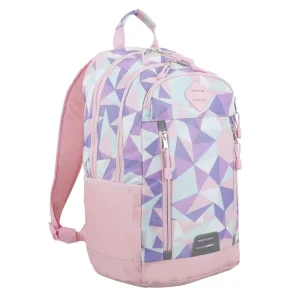 Custom Logo Geometric Pattern Fashion Zipper Closure Large Capacity Sports Travel School Backpack for Girls
