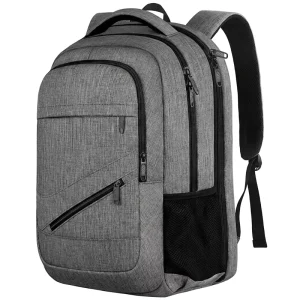 Custom Logo Grey Waterproof Students School Backpack Boys Laptop Bag Large School Backpack for Work Travel