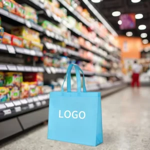Custom Logo Print Reusable Laminated Non-Woven Grocery Carry Bag Ecological Shopping Tote Bags for Superet Gift