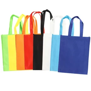 Custom Logo Printed Durable Non Woven Tote Bags Recyclable Fabric Reusable Shopping Tote Business Promotion Bags