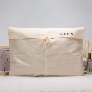 Custom Logo Printed Organic Envelope Cotton Canvas Clothing Packing Bag With Tie Cotton Envelope Dust Pouch Recyclable