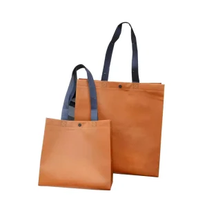 Custom Logo Reusable Spunlace Non-Woven Laminated Tote Bag with Hand Length Handle for Business Shopping