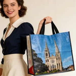 Custom Logo Shopper Bag Manufacturer Reusable Waterproof Polypropylene Woven Shopping Bags For France Supermarket