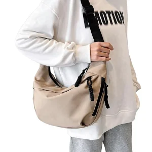Custom Logo Single Strap Polyester Nylon Commuter Under Arm Shoulder Crossbody Bag Lightweight Versatile Womens Dumpling Bag