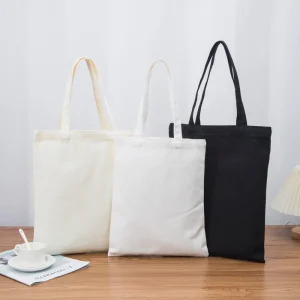 Custom Logo Size Printed Eco Friendly Recycled Reusable Plain Bulk Polyester Cotton Canvas Grocery Shopping Tote Bag