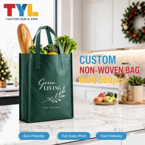 Custom Logo Spunbond Non Woven Tote Bag Eco Friendly Reusable Polypropylene Handed Shopping Bags for Trade Show Exhibition Use