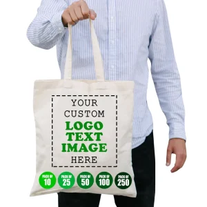Custom Logo Text Image Tote Bags Bulk Canvas Business Promotional Items Shopping Custom Tote Bags in Bulk