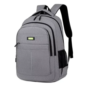 Custom Logo Waterproof Anti-Theft 15.6 Inch Laptop Backpack Business Durable Patent Leather Polyester Zipper Curved Shoulder