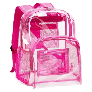 Custom Logo Women’s Backpack Portable Transparent PVC Student Backpack Fashion Waterproof Outdoor Travel Backpack with Zipper