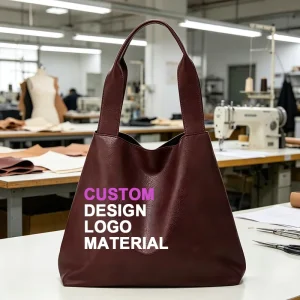 Custom Make Large Women Soft Leather Tote Shoulder Bag Classic Ladies Daily Using PU Leather Handbag Travel Collection Bag