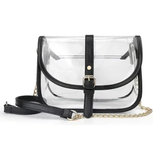 Custom PVC Women’s Shoulder Bags Clear Bag Stadium Approval Waterproof Handbag for Travel Fashion Transparent Crossbody Bags