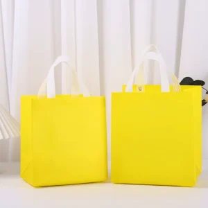 Custom Personalized Promotional Reusable Food Grade Non Woven Supermarket Shopping Tote Bags Shoulder Handle pp Food