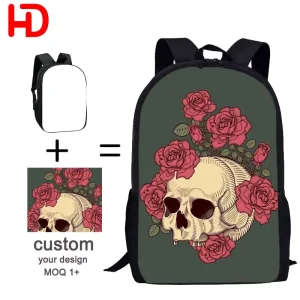 Custom Print Kids Logo Cartoon Over Print Large Laptop Travel Backpack Custom logo Packs Sports Student Backpack Bag