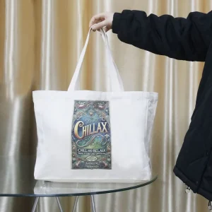 Custom Printed Logo Cotton Tote Bags With Design Casual Large Tote Bag Canvas Shopping Bags Cotton