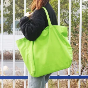 Custom Printed Logo Cotton Tote Bags With Design Casual Large Tote Bag Canvas Shopping Large Capacity Bag