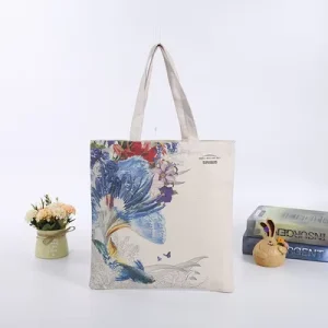 Custom Printed Logo Large Cotton Shopping Tote Bag