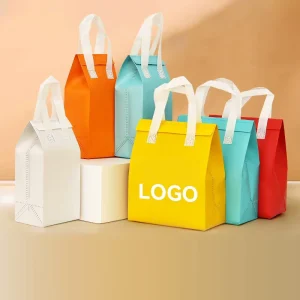 Custom Printed Logo Take Away Fast Food Non Woven Cooler Bag Insulated Thermal Takeaway Lunch Food