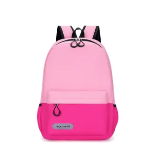 Custom Printed Logo Waterproof Zipper Fashion Canvas Polyester Lining School Backpack Air Cushion Belt For Primary