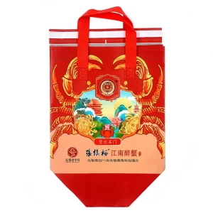 Custom Printed Non Woven Fabric Tote Bags High Quality Reusable Gift Bags for Seafood & Crab Food Packaging