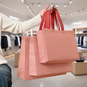 Custom Printed Recyclable Nonwoven Tote Bag Eco Friendly Reusable Shopping Bag with Logo for Supermarket Clothing Packaging