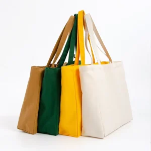 Custom Printed Recycle Plain Organic Cotton Canvas Tote Bag Large Reusable Canvas Cotton Shopping Bag With Logo