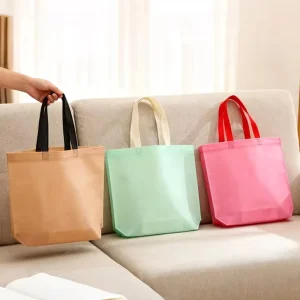 Custom Printed Reusable High Quality Extra-Wide Non Woven Fabric Carry Tote Bag Grocery Shopping Bags with Logo
