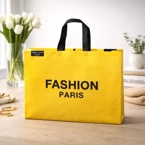 Custom Printed Silk Screen Recyclable Non Woven Tote Bags with Shoulder Length Handle and Logo
