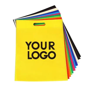 Custom Printed logo Size Color D Cut Reusable Eco Handled pp Non Woven Shopping Bag Tote Bag