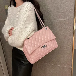 Custom Pu Leather Lady Hobo Crossbody Bag Rhombus Pattern Single Strap Water Resistant for Women Fashion Handbags