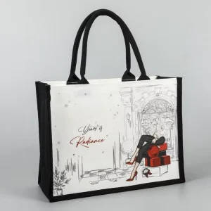 Custom Size Solid Color Canvas Tote Bag Shoulder Canvas Tote Bag With Pocket and Zipper Plain Sublimation Christmas Bag Blank