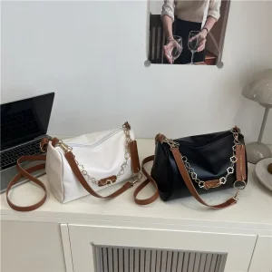 Custom Women PU Leather Flower Chain Shoulder Bag Casual Daily Streetwear Bag OEM ODM Custom Logo Accepted