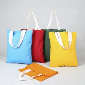 Customised Recycled Cotton Thick Lined Foldable Shopping Black Canvas Heavy Duty Eco Grocery Tote Bag for Seeds Flour