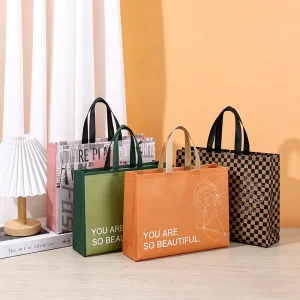 Customizable Durable Boutique Shopping Tote Bags Reusable PP Laminated Non Woven Fabric Packaging Bag Logo Printed Craft Gift