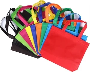 Customizable Eco-Friendly Recyclable Non-Woven Reusable Laminated Grocery Tote Bags Button Closure Screen Printed