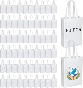 Customizable Eco friendly Recyclable Non-Woven Reusable Laminated Grocery Tote Bags Button Closure Screen Printed