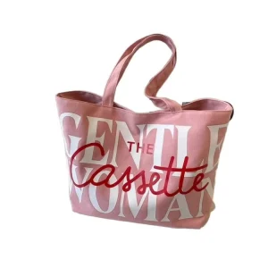 Customizable Reusable Large Letter Canvas Tote Bag Printed Logo Trendy Daily Style Eco Friendly Recycled Design for Women
