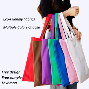 Customizable Size Eco friendly Recyclable Canvas Tote Bag Custom Logo Shoulder Strap Custom Packing for Back School