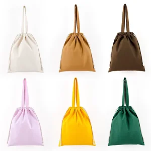 Customizable Size Solid Color Canvas & Cotton Tote Bag Reusable Durable Disposable with Custom Logo Printing for Promotional Use
