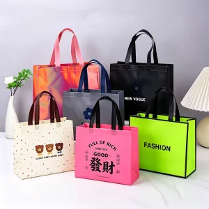 Customized Colorful Coated Non-Woven Waterproof Insulated Tote Bag Recyclable Takeout Food Packaging with Logo