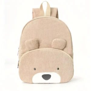 Customized Cute Bear Shaped Backpack Corduroy School Bag for Primary School Students Fashionable and Casual Cartoon Plush Bag
